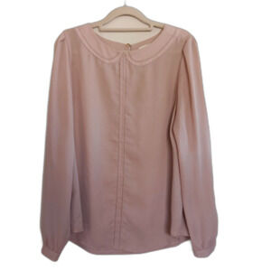 Ann Taylor LOFT sz. S Peter Pan Color nude tan blouse elegant cute